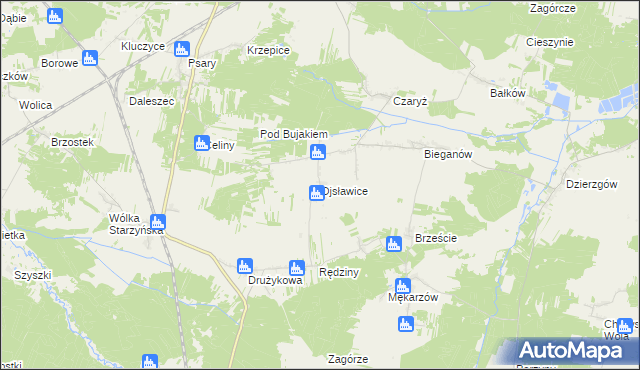 mapa Ojsławice, Ojsławice na mapie Targeo