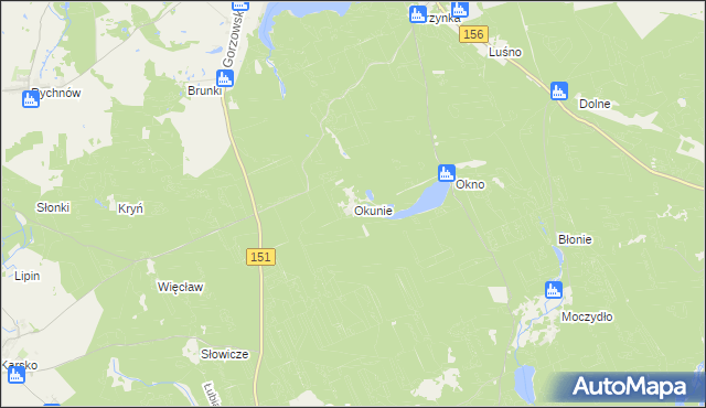 mapa Okunie, Okunie na mapie Targeo