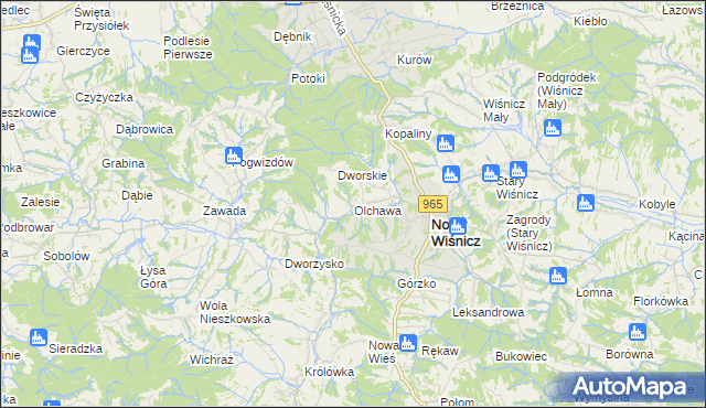 mapa Olchawa, Olchawa na mapie Targeo