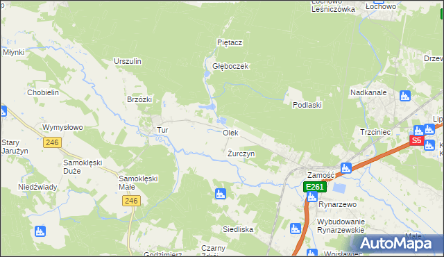 mapa Olek gmina Szubin, Olek gmina Szubin na mapie Targeo