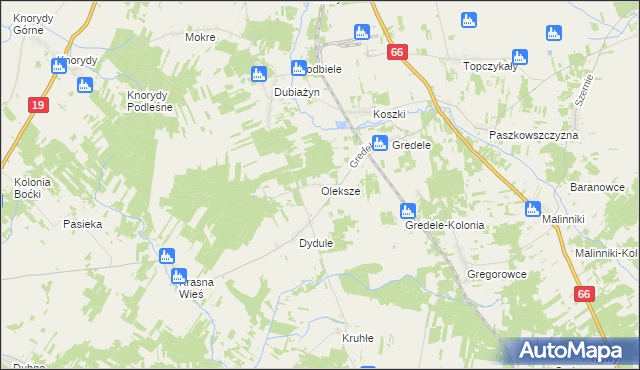 mapa Oleksze, Oleksze na mapie Targeo