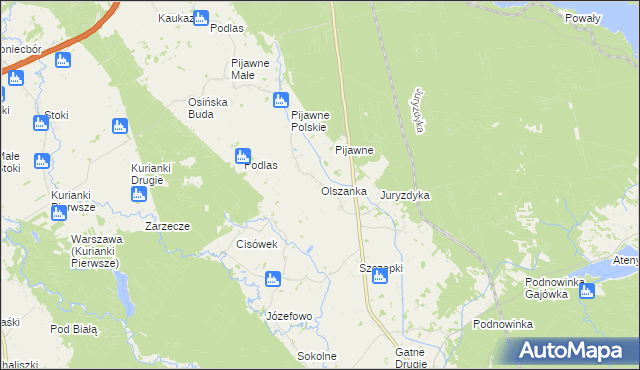 mapa Olszanka gmina Nowinka, Olszanka gmina Nowinka na mapie Targeo