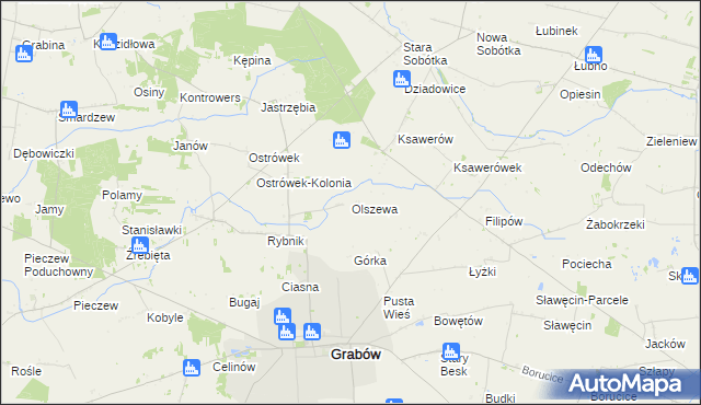 mapa Olszewa, Olszewa na mapie Targeo