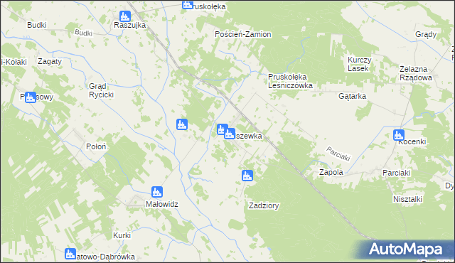 mapa Olszewka gmina Jednorożec, Olszewka gmina Jednorożec na mapie Targeo