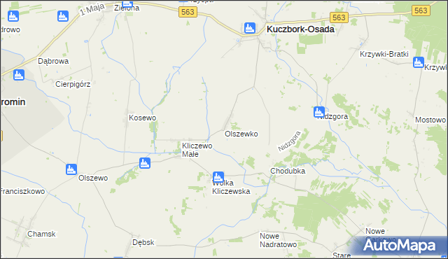 mapa Olszewko gmina Kuczbork-Osada, Olszewko gmina Kuczbork-Osada na mapie Targeo