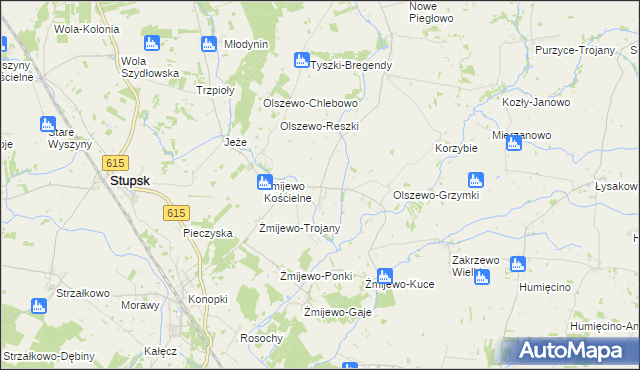 mapa Olszewo-Borzymy, Olszewo-Borzymy na mapie Targeo