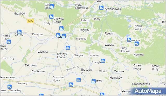 mapa Olszowiec gmina Iłów, Olszowiec gmina Iłów na mapie Targeo