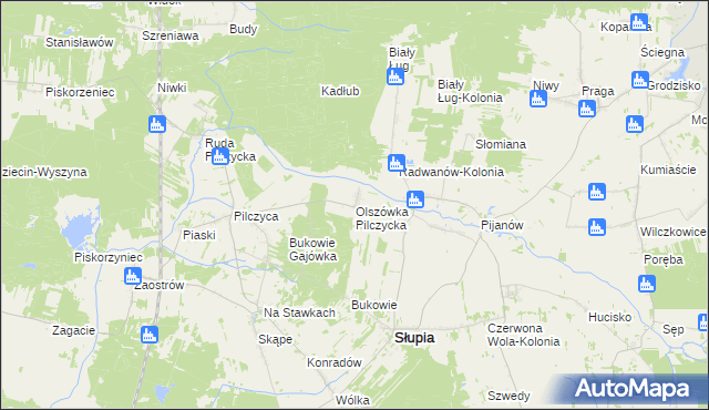 mapa Olszówka Pilczycka, Olszówka Pilczycka na mapie Targeo