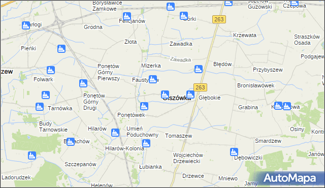 mapa Olszówka powiat kolski, Olszówka powiat kolski na mapie Targeo