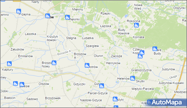 mapa Olunin, Olunin na mapie Targeo