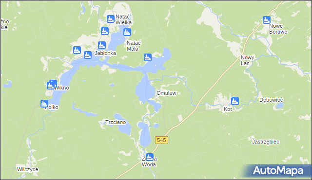 mapa Omulew, Omulew na mapie Targeo