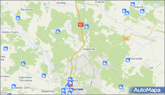 mapa Opaleniec, Opaleniec na mapie Targeo