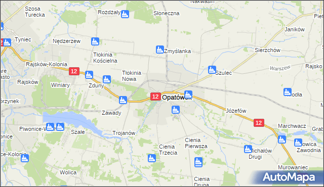 mapa Opatówek powiat kaliski, Opatówek powiat kaliski na mapie Targeo