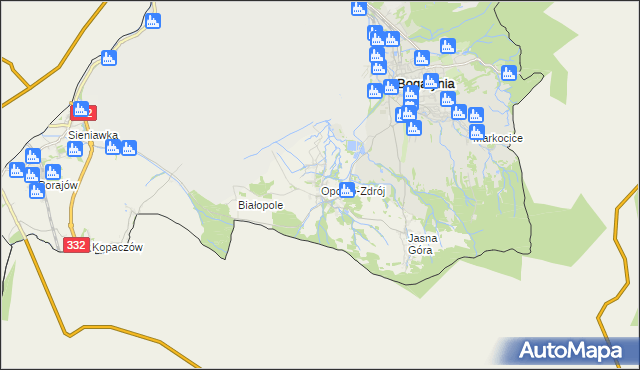 mapa Opolno-Zdrój, Opolno-Zdrój na mapie Targeo