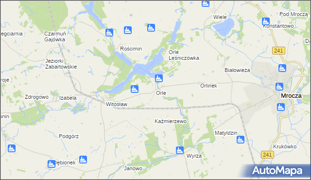 mapa Orle gmina Mrocza, Orle gmina Mrocza na mapie Targeo