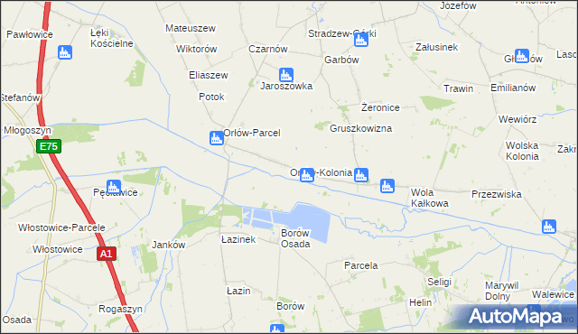 mapa Orłów-Kolonia, Orłów-Kolonia na mapie Targeo