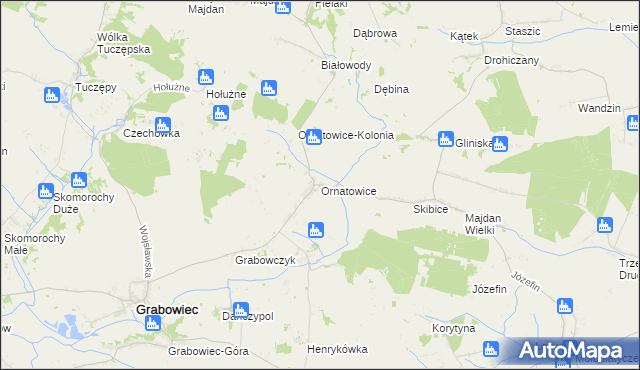 mapa Ornatowice, Ornatowice na mapie Targeo