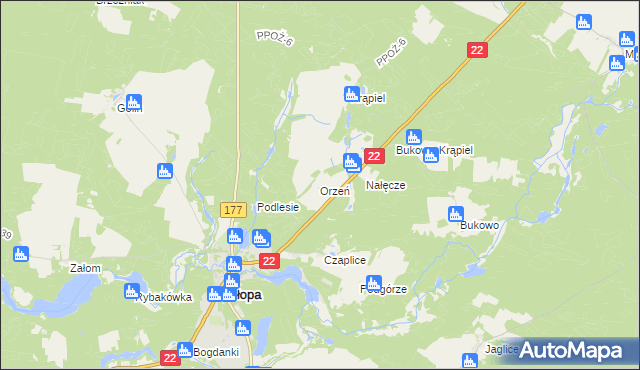 mapa Orzeń, Orzeń na mapie Targeo