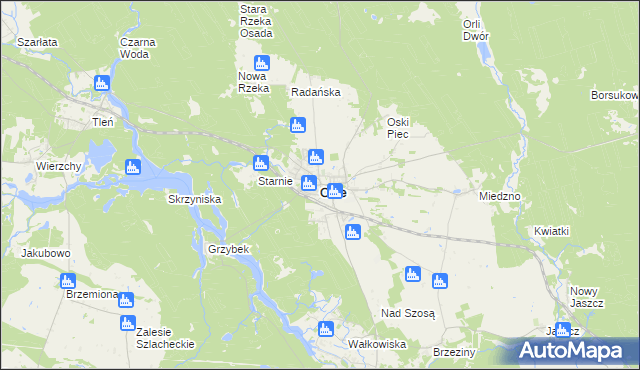 mapa Osie, Osie na mapie Targeo