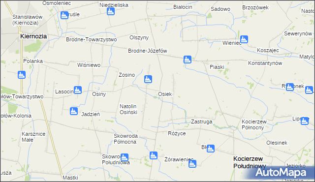 mapa Osiek gmina Kocierzew Południowy, Osiek gmina Kocierzew Południowy na mapie Targeo