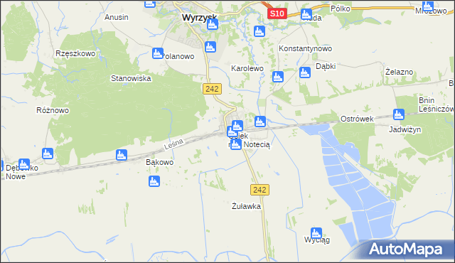 mapa Osiek nad Notecią, Osiek nad Notecią na mapie Targeo