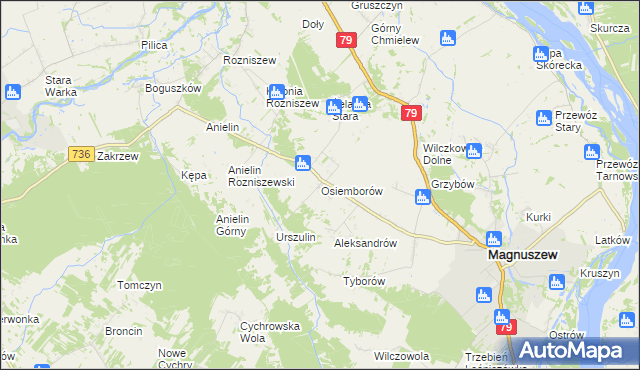 mapa Osiemborów, Osiemborów na mapie Targeo