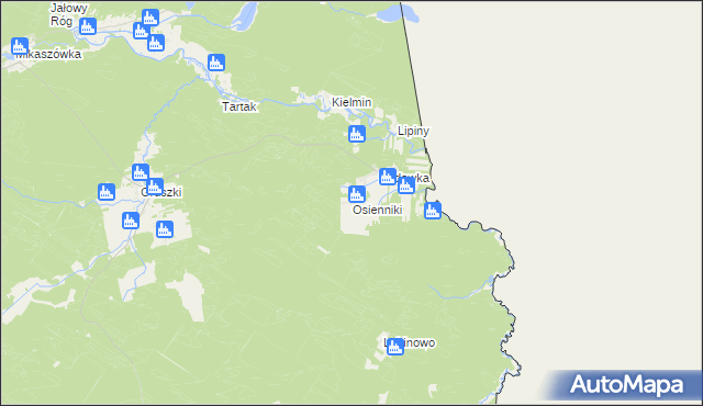 mapa Osienniki, Osienniki na mapie Targeo