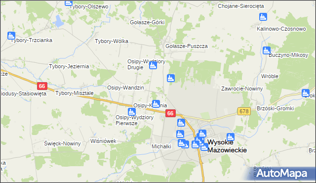 mapa Osipy-Lepertowizna, Osipy-Lepertowizna na mapie Targeo