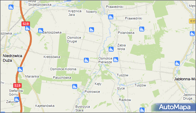 mapa Osmolice Pierwsze, Osmolice Pierwsze na mapie Targeo