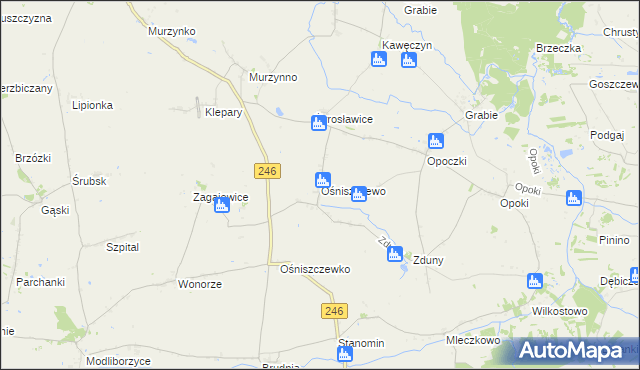 mapa Ośniszczewo, Ośniszczewo na mapie Targeo