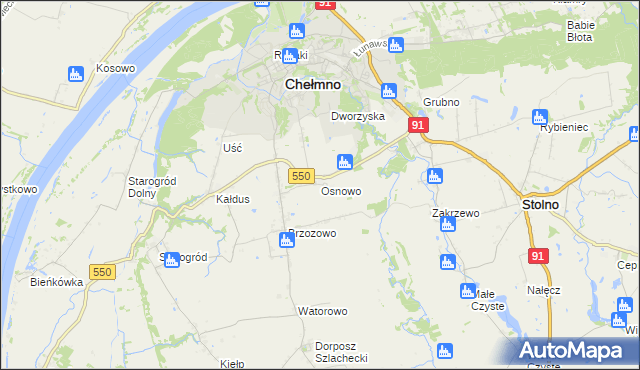 mapa Osnowo, Osnowo na mapie Targeo