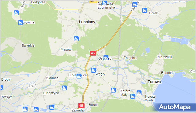 mapa Osowiec gmina Turawa, Osowiec gmina Turawa na mapie Targeo