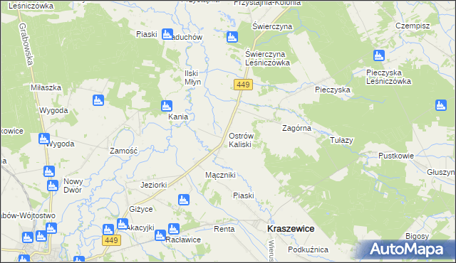 mapa Ostrów Kaliski, Ostrów Kaliski na mapie Targeo