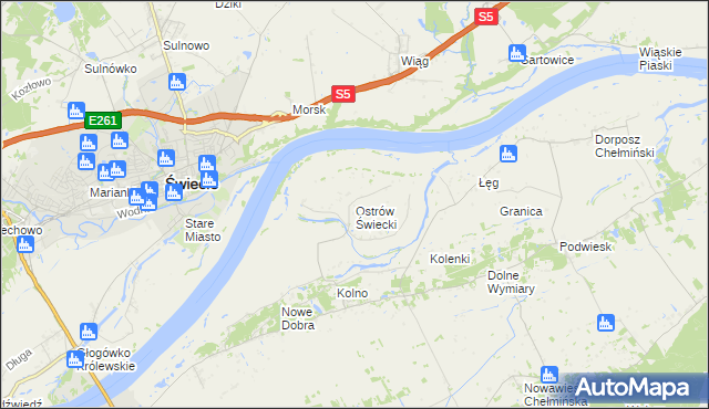 mapa Ostrów Świecki, Ostrów Świecki na mapie Targeo