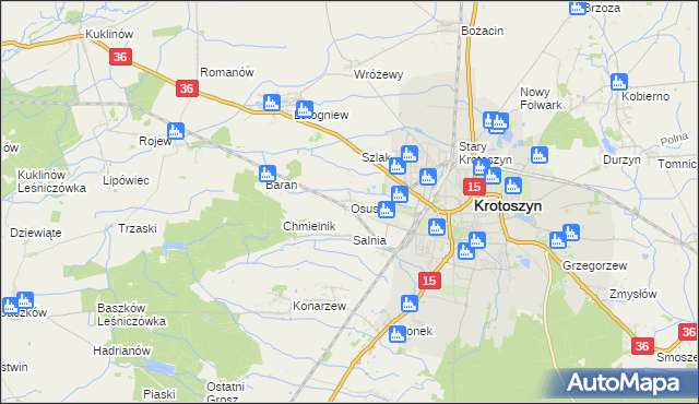 mapa Osusz, Osusz na mapie Targeo