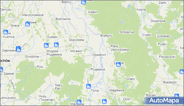 mapa Oświęcim gmina Doruchów, Oświęcim gmina Doruchów na mapie Targeo