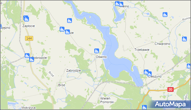 mapa Oświno, Oświno na mapie Targeo