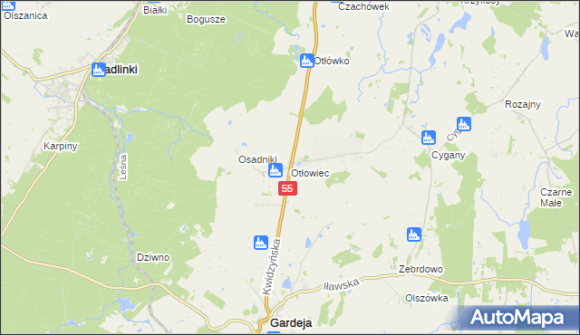 mapa Otłowiec, Otłowiec na mapie Targeo