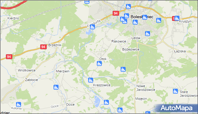 mapa Otok gmina Bolesławiec, Otok gmina Bolesławiec na mapie Targeo