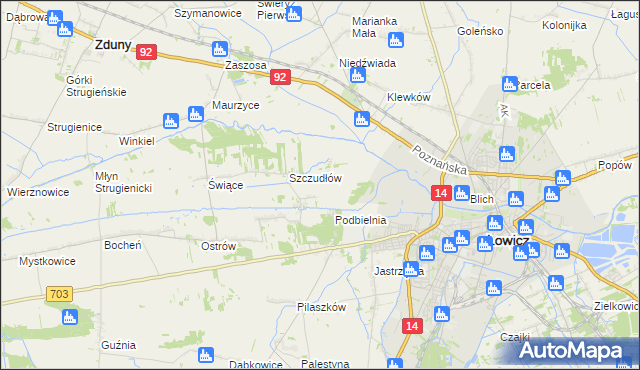 mapa Otolice, Otolice na mapie Targeo