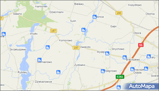 mapa Owieczki gmina Łubowo, Owieczki gmina Łubowo na mapie Targeo