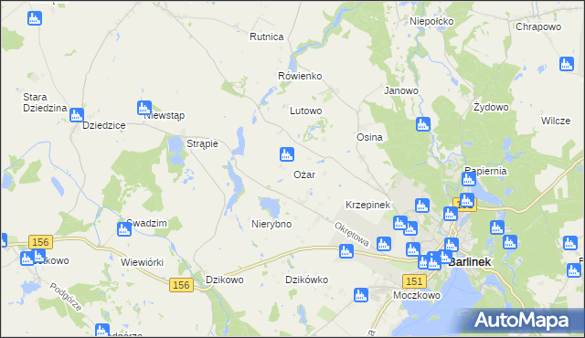 mapa Ożar, Ożar na mapie Targeo