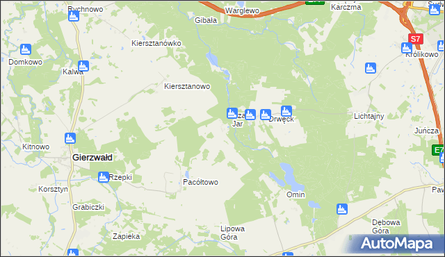 mapa Pacółtówko, Pacółtówko na mapie Targeo