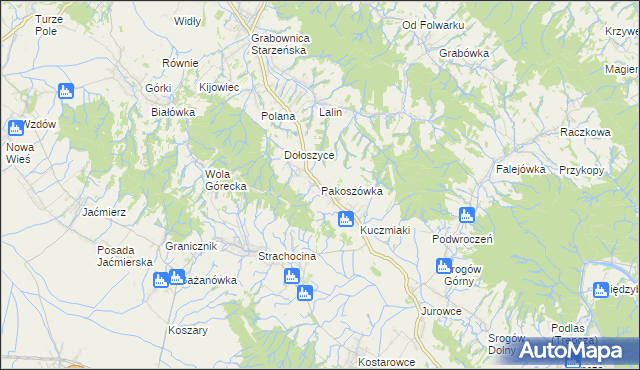 mapa Pakoszówka, Pakoszówka na mapie Targeo