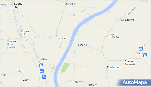 mapa Palczewo gmina Ostaszewo, Palczewo gmina Ostaszewo na mapie Targeo