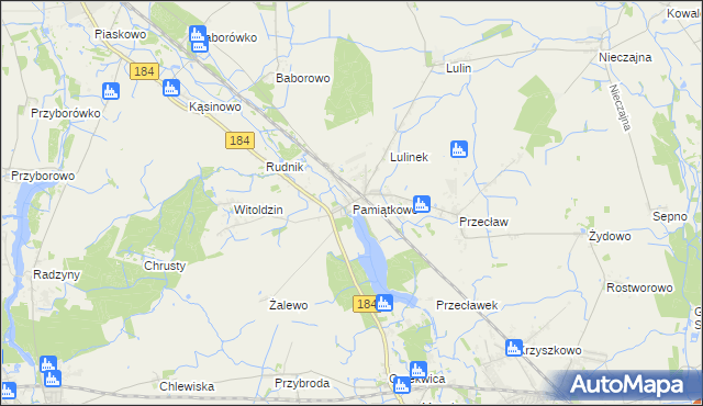 mapa Pamiątkowo, Pamiątkowo na mapie Targeo