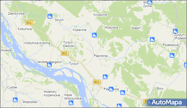 mapa Paprotnia gmina Stężyca, Paprotnia gmina Stężyca na mapie Targeo