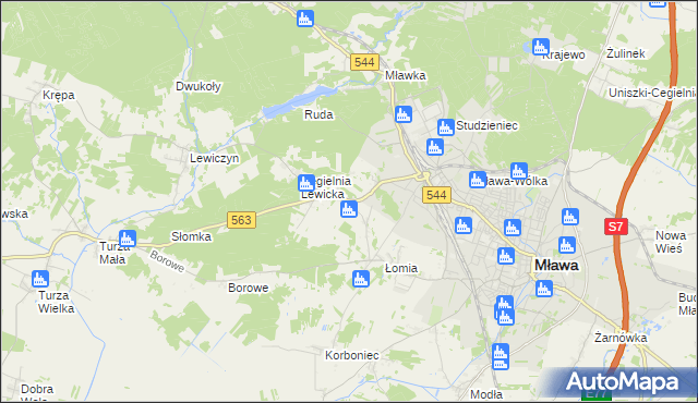 mapa Parcele Łomskie, Parcele Łomskie na mapie Targeo