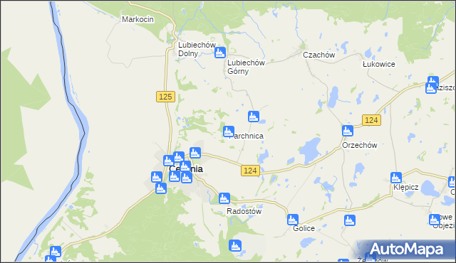 mapa Parchnica, Parchnica na mapie Targeo