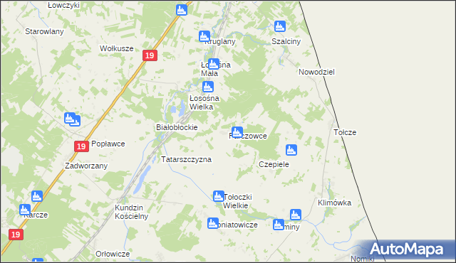 mapa Parczowce, Parczowce na mapie Targeo